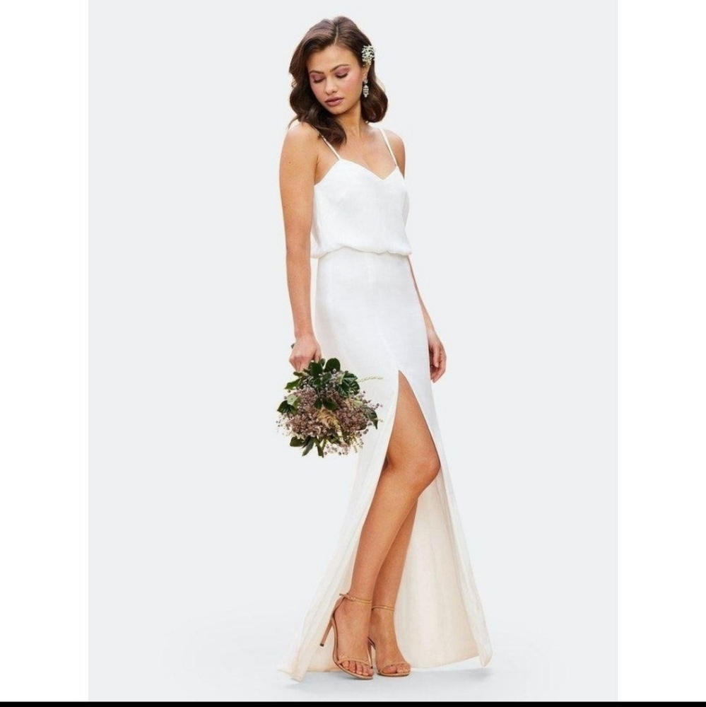 Dress The Population Gracelyn White Maxi Dress XX-Small Womens